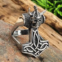 Thors Hammer Ring "JARL" aus Edelstahl