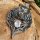 Wolf Schmuckanhänger mit weißem Stein aus Edelstahl