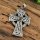 Keltisches Kreuz mit schwarzem Stein Anhänger aus 925 Sterling Silber