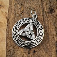 Triqueta umrandet mit Keltischen Knoten Anhänger aus 925 Sterling Silber