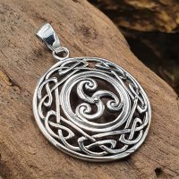 Triskelen Anhänger umrandet mit Keltischen Knoten aus 925 Sterling Silber