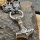 Massive Edelstahl Halskette Thors Hammer mit Fenris Wolf- Schwarz Silber Gold - 60cm