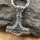 Massive Edelstahl Halskette Thors Hammer mit Fenris Wolf - Farbe Silber - 60 cm