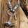 Massive Edelstahl Wikinger Halskette Thors Hammer mit Fenris Wolf Silber- & Goldfarben - 60 cm