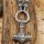 Massive Edelstahl Halskette Thors Hammer mit Hugin & Munin - Silberfarben - 60cm