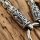 Massive Edelstahl Halskette Thors Hammer mit Futhark Schriftzeichen - Silber Gold - 60 cm
