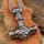 Edelstahl Wikinger Halskette Thors Hammer verziert mit der Midgardschlange - 60 cm