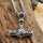 Edelstahl Halskette Thors Hammer Anhänger verziert mit keltischen Knoten - 60 cm