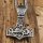 Edelstahl Halskette Thors Hammer "THURID" verziert mit der Midgardschlange - 60 cm
