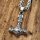 Dezente Damen Edelstahl Halskette Thors Hammer verziert mit der Midgardschlange und Triquetra - 60 cm