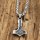 Dezente Damen Edelstahl Halskette Thors Hammer verziert mit der Midgardschlange und Triquetra - 60 cm