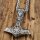Wikinger Edelstahl Halskette Thors Hammer "YRSA" mit Totenkopf und Helm of Awe - 60 cm