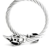 Edelstahl Wikinger Armreif "GORM" Hugin & Munin