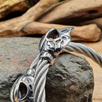 Edelstahl Wikinger Armreif "GORM" Hugin & Munin