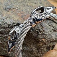 Edelstahl Wikinger Armreif "GORM" Hugin & Munin