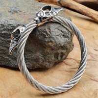 Edelstahl Wikinger Armreif "GORM" Hugin & Munin