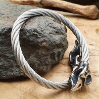 Edelstahl Wikinger Armreif "GORM" Hugin & Munin