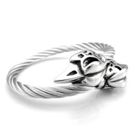Edelstahl Wikinger Armreif "GORM" Hugin & Munin