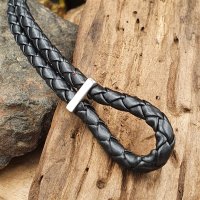 Kunstlederarmband Thors Hammer mit keltischen Knoten aus Edelstahl