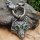 Massive Edelstahl Wikinger Königskette mit Schlangenkopfen "Jörmungandr" und Fenris Wolfsanhänger  - Silberfarben - 60 cm