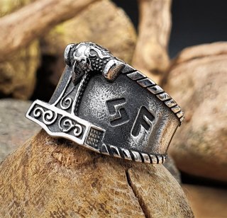 Mjölnir Ring "SINDRI" aus Edelstahl