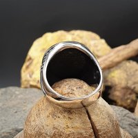 Vegvisir Ring, verziert mit Runen und Valknut "ÁLFAR" aus Edelstahl