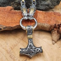 Massive Wikinger Halskette und Thors Hammer aus Edelstahl...