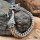 Edelstahl Wikinger Armkette Fenriswolf mit Kopf und Schwanz - silberfarben 21 cm