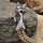 Edelstahl Wikinger Armkette Fenriswolf mit Kopf und Schwanz - silberfarben 21 cm