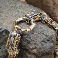 Edelstahl Wikinger Armkette "AldulfR" - Gold- und Silberfarben 19 cm