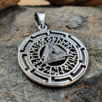 Valknut mit Runen Schmuck Anhänger "VOLKAN" aus 925 Sterling Silber