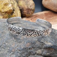 Keltischer Frauen Armreif mit keltischen Knoten verziert - 925 Sterling Silber