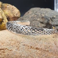 Keltischer Frauen Armreif "MORCANT" mit keltischen Knoten verziert - 925 Sterling Silber