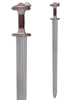 Vendelzeit-Schwert mit Scheide, Messingheft, verzinnt
