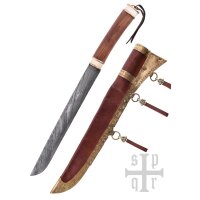Wikinger-Sax aus Damaststahl mit Holz-/Knochengriff
