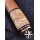Wikinger-Messer, Damaststahl, Holz-/Knochengriff m. Knotenmuster