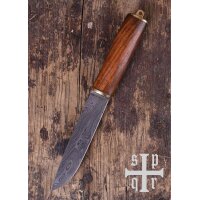 Wikinger-Messer aus Damaststahl mit Holzgriff