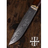 Wikinger-Messer aus Damaststahl mit Holzgriff